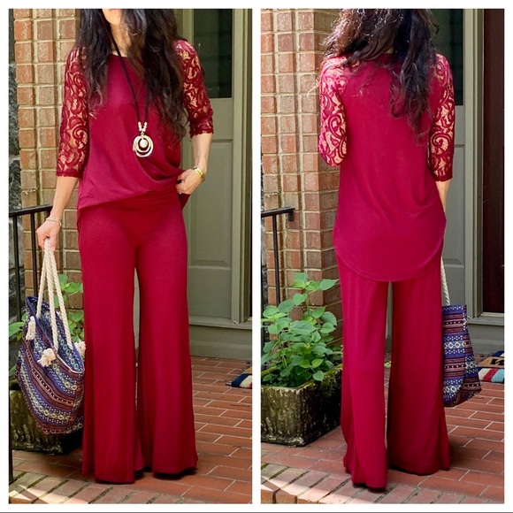 WINE FAVORITES FABULOUS WIDE LEG PANTS - Picture 10 of 15